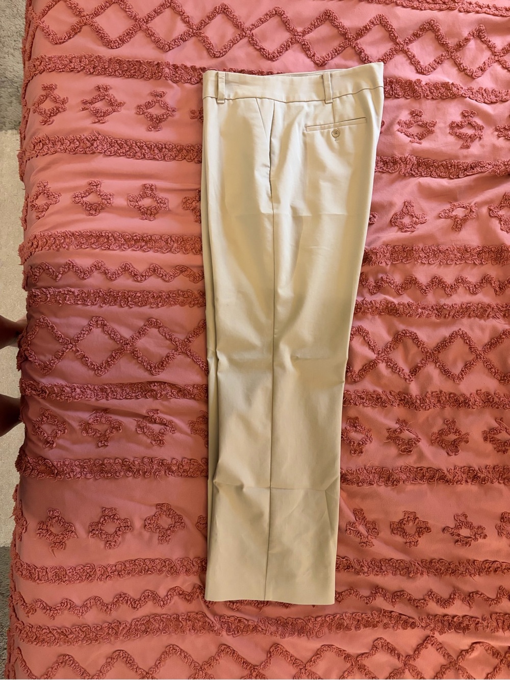 Talbots Light Lhaki Tailored Straight-Leg Trousers